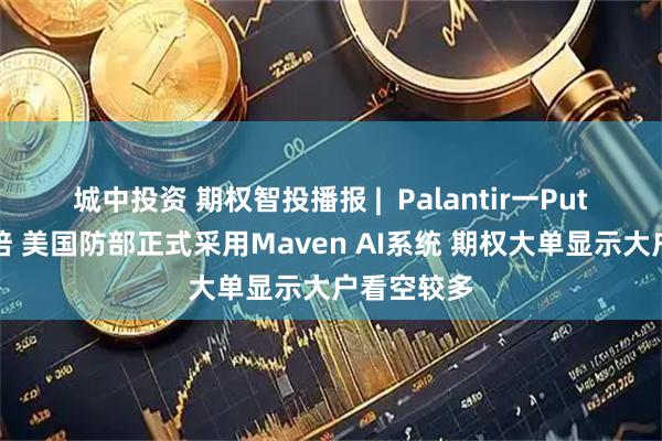 城中投资 期权智投播报 |  Palantir一Put单暴涨四倍 美国防部正式采用Maven AI系统 期权大单显示大户看空较多