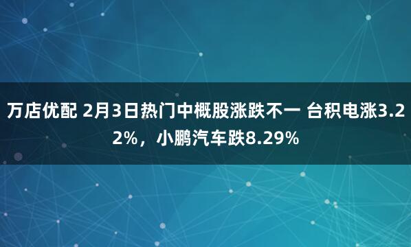 万店优配 2月3日热门中概股涨跌不一 台积电涨3.22%,小鹏汽车跌8.29%