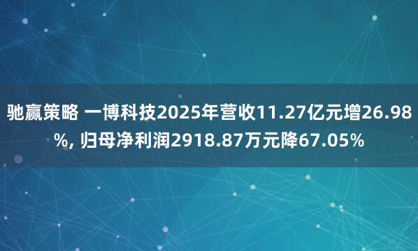 驰赢策略 一博科技2025年营收11.27亿元增26.98%, 归母净利润2918.87万元降67.05%