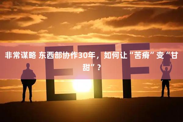 非常谋略 东西部协作30年，如何让“苦瘠”变“甘甜”？
